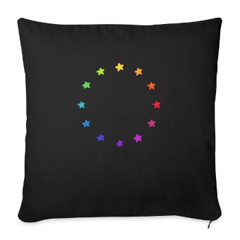Europe EU Flag Flag Rainbow Pride - Sofa pillowcase 17,3'' x 17,3'' (45 x 45 cm) - black - Front