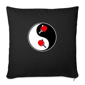 ping pong, yin yang team - Sofakissenbezug 45 x 45 cm - Schwarz - Vorne