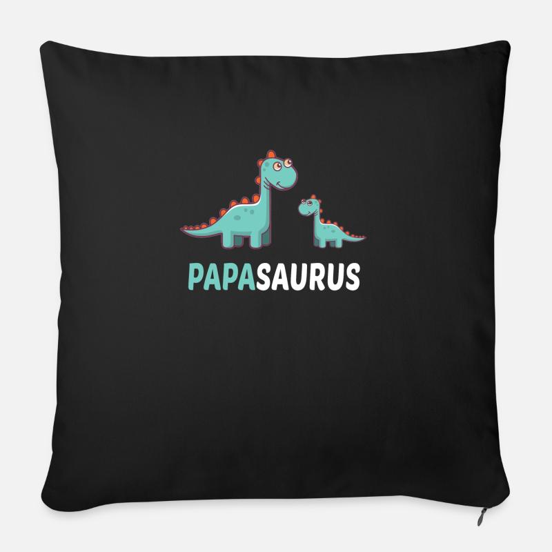 Papasaurus Geschenk - Sofakissenbezug 45 x 45 cm - Schwarz