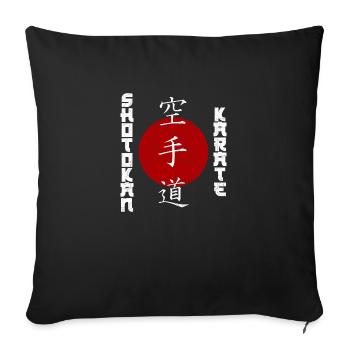 Conception de karaté Super Shotokan avec inscription en kanji - Housse de coussin décorative 45 x 45 cm - noir - Devant