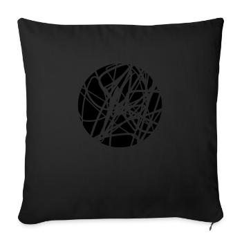 Scribbled chaotic strokes pattern - Sofa pillowcase 17,3'' x 17,3'' (45 x 45 cm) - black - Front