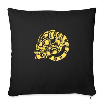 Skull Goat Horns Bull - Sofa pillowcase 17,3'' x 17,3'' (45 x 45 cm) - black - Front