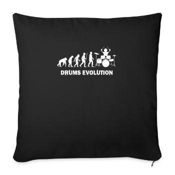 Drums Evolution Cool Music Gift T-Shirt - Housse de coussin décorative 45 x 45 cm - noir - Devant