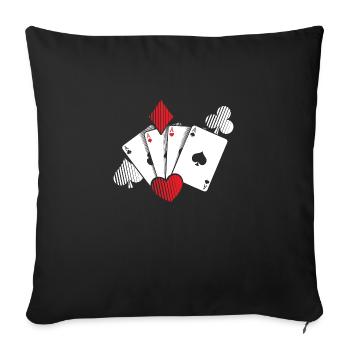 Cartes poker Poker Mallette Apprendre le cadeau - Housse de coussin décorative 45 x 45 cm - noir - Devant
