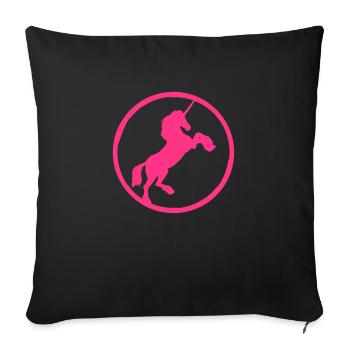 Circle Round Logo Unicorn - Sofa pillowcase 17,3'' x 17,3'' (45 x 45 cm) - black - Front