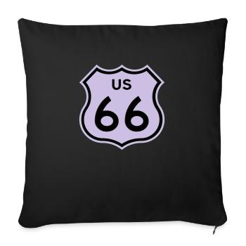 Route 66 - Sofa pillowcase 17,3'' x 17,3'' (45 x 45 cm) - black - Front