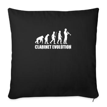 Clarinet Evolution Music T-Shirt - Sofa pillowcase 17,3'' x 17,3'' (45 x 45 cm) - black - Front