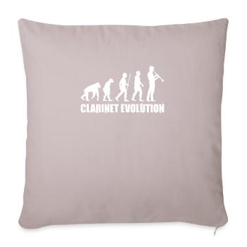 Clarinet Evolution Music T-Shirt - Sofa pillowcase 17,3'' x 17,3'' (45 x 45 cm) - light taupe - Front