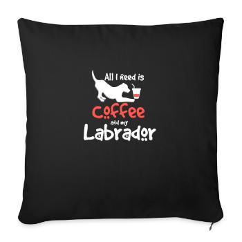 Labrador - Sofa pillowcase 17,3'' x 17,3'' (45 x 45 cm) - black - Front