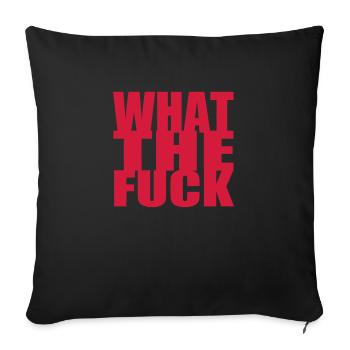 What the fuck / WTF - Housse de coussin décorative 45 x 45 cm - noir - Devant