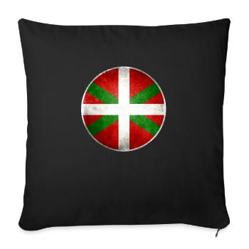 Basque drapeau 2 - Housse de coussin décorative 45 x 45 cm - noir - Devant