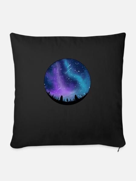 Galaxie im Nachthimmel - Sofakissenbezug 45 x 45 cm - Schwarz