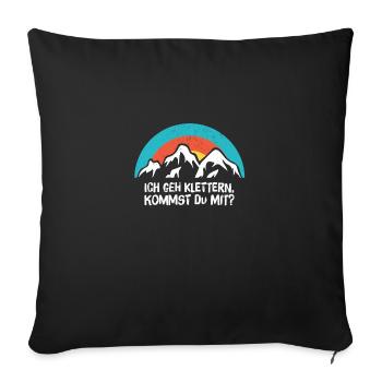 Klettern Sportklettern Felsklettern Geschenkidee - Sofakissenbezug 45 x 45 cm - Schwarz - Vorne