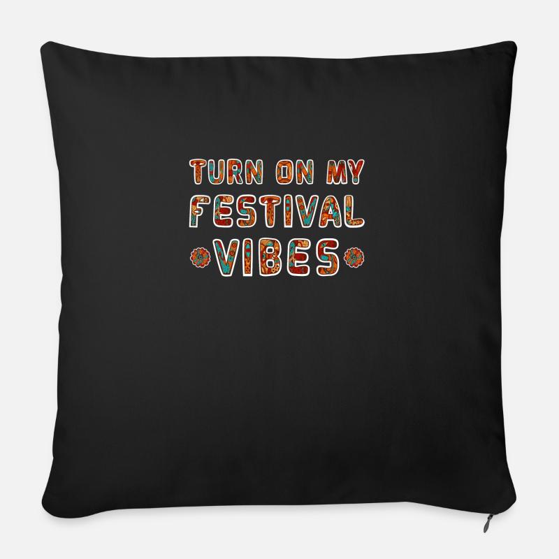 Festival vibes - Sofakissenbezug 45 x 45 cm - Schwarz