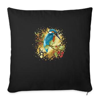 Martin-pêcheur - Housse de coussin décorative 45 x 45 cm - noir - Devant