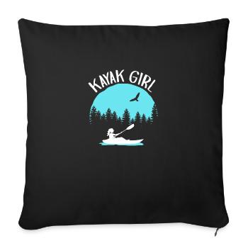 Kayak Girls Women T-Shirts Water Sports Gift - Sofa pillowcase 17,3'' x 17,3'' (45 x 45 cm) - black - Front