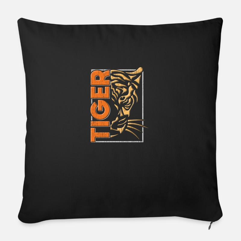 Tiger - Sofakissenbezug 45 x 45 cm - Schwarz