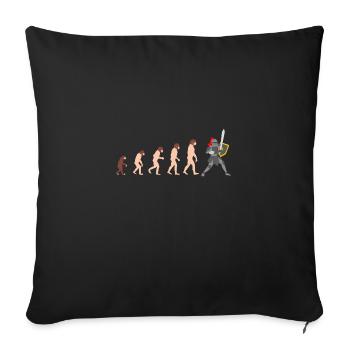 Chevalier Human Evolution Drôle Design Idée cadeau - Housse de coussin décorative 45 x 45 cm - noir - Devant