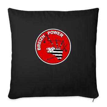 breizh bretagne power - Housse de coussin décorative 45 x 45 cm - noir - Devant