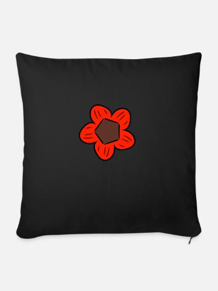 Blume - Sofakissenbezug 45 x 45 cm - Schwarz