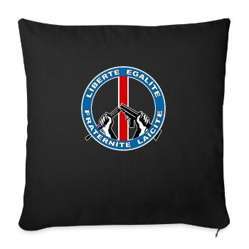 France Liberté Laïcité - Housse de coussin décorative 45 x 45 cm - noir - Devant
