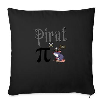 Pirate Pi Rat Pi Rat (Gift Idea) - Sofa pillowcase 17,3'' x 17,3'' (45 x 45 cm) - black - Front