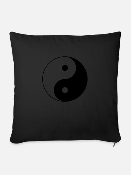 Yin Yang Symbol (Vector) - Sofa pillowcase 17,3'' x 17,3'' (45 x 45 cm) - black