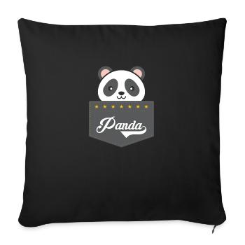 Panda in your pocket - Sofa pillowcase 17,3'' x 17,3'' (45 x 45 cm) - black - Front