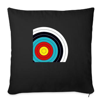 Zielscheibe Bogenschießen Ausschnitt - Sofakissenbezug 45 x 45 cm - Schwarz - Vorne