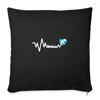 Bayern Bavaria heartbeat heartbeat love pride - Sofa pillowcase 17,3'' x 17,3'' (45 x 45 cm) - black - Front
