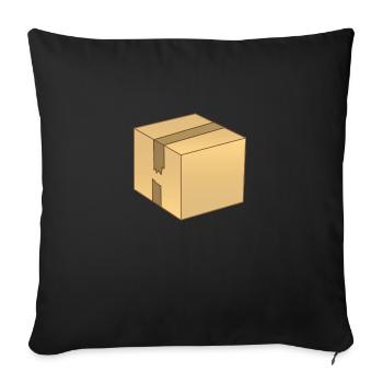 Boîte en carton brun simple - Housse de coussin décorative 45 x 45 cm - noir - Devant
