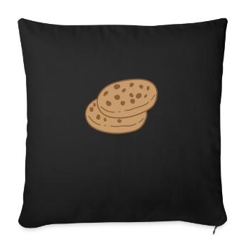 mignons biscuits bruns - Housse de coussin décorative 45 x 45 cm - noir - Devant