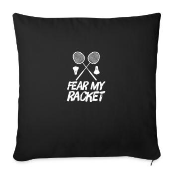 Badminton | Raquette de badminton Plume Ball Cadeaux - Housse de coussin décorative 45 x 45 cm - noir - Devant