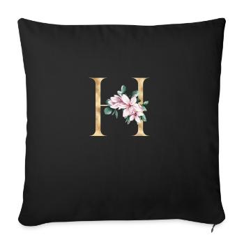 Alphabet H - Sofa pillowcase 17,3'' x 17,3'' (45 x 45 cm) - black - Front