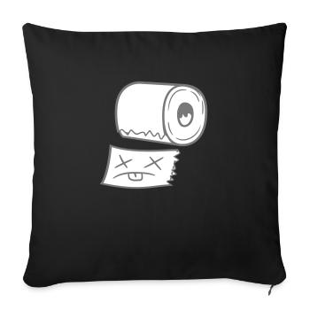 dead face torn stueck toilet paper toilet - Sofa pillowcase 17,3'' x 17,3'' (45 x 45 cm) - black - Front