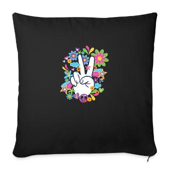 Hippie Peace | Hippies Clothing Costume Gifts - Sofa pillowcase 17,3'' x 17,3'' (45 x 45 cm) - black - Front