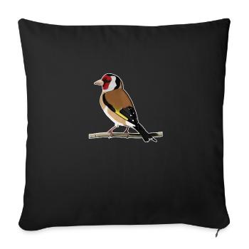 conception d'oiseau chardonneret jz.birds - Housse de coussin décorative 45 x 45 cm - noir - Devant