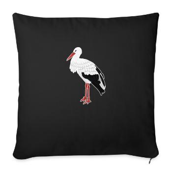 conception d'oiseau cigogne jz.birds - Housse de coussin décorative 45 x 45 cm - noir - Devant