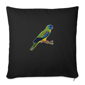 conception d'oiseau perruche jz.birds - Housse de coussin décorative 45 x 45 cm - noir - Devant