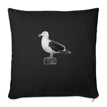jz.birds seagull bird design illustration - Sofa pillowcase 17,3'' x 17,3'' (45 x 45 cm) - black - Front