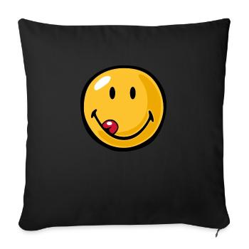 Smiley little lick - Sofa pillowcase 17,3'' x 17,3'' (45 x 45 cm) - black - Front