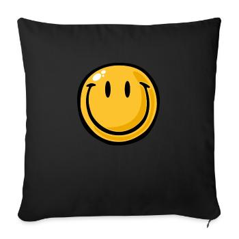 Smiley big smile - Sofa pillowcase 17,3'' x 17,3'' (45 x 45 cm) - black - Front