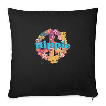 Gifts for Hippies | Hippie Peace Gift Ideas - Sofa pillowcase 17,3'' x 17,3'' (45 x 45 cm) - black - Front