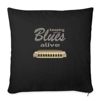 Blues Harp Garder le Blues Alive - Housse de coussin décorative 45 x 45 cm - noir - Devant