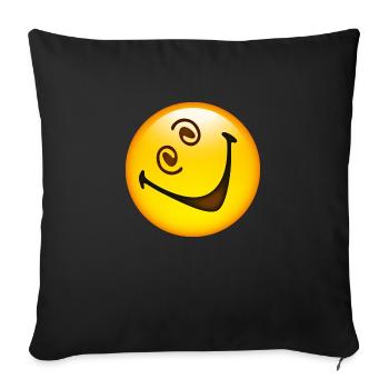 Smiley Glossy Crazy Happy - Housse de coussin décorative 45 x 45 cm - noir - Devant
