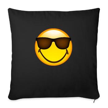 Smiley Glossy Sunglasses - Sofa pillowcase 17,3'' x 17,3'' (45 x 45 cm) - black - Front