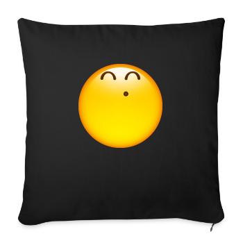 Smiley Glossy Happy Whistle - Sofa pillowcase 17,3'' x 17,3'' (45 x 45 cm) - black - Front