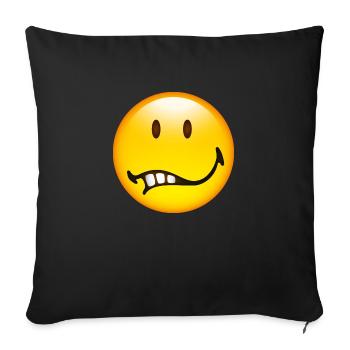 Smiley Glossy Doubt - Sofa pillowcase 17,3'' x 17,3'' (45 x 45 cm) - black - Front