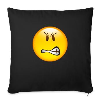 Smiley Glossy Angry - Sofa pillowcase 17,3'' x 17,3'' (45 x 45 cm) - black - Front