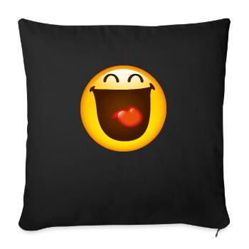 Smiley Glossy Happy - Sofa pillowcase 17,3'' x 17,3'' (45 x 45 cm) - black - Front